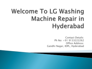 LG Washing Machine Repair in Hyderabad