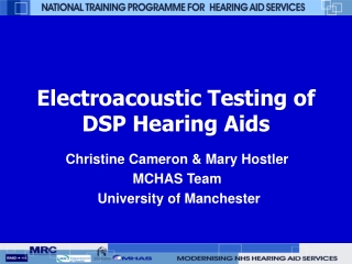 Electroacoustic Testing of DSP Hearing Aids