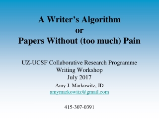 A Writer ’ s Algorithm or Papers Without (too much) Pain