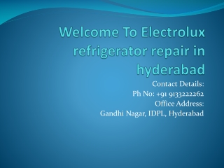 Electrolux Refrigerator repair in hyderabad