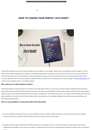 How To Choose A perfect Diary