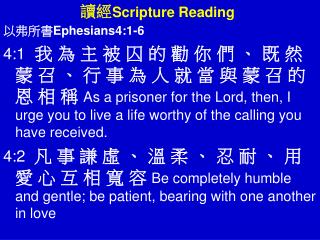 讀經 Scripture Reading