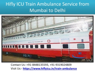 Hifly ICU Train Ambulance Service From Mumbai to Delhi