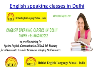 English speaking classes in Delhi - Bels English Delhi Ncr