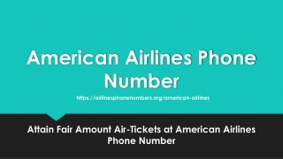 Attain Fair Amount Air-Tickets at American Airlines Phone Number