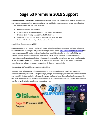 Sage 50 Premium 2019 Support