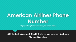 Attain Fair Amount Air-Tickets at American Airlines Phone Number- PDF