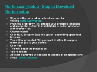 Norton.com/setup - Step to Download Norton setup