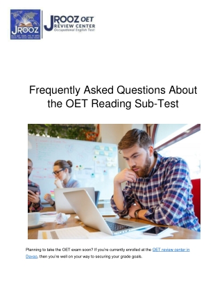 Frequently Asked Questions About the OET Reading Sub-Test