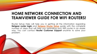 Home Network Connection And TeamViewer Guide For WiFi Routers!