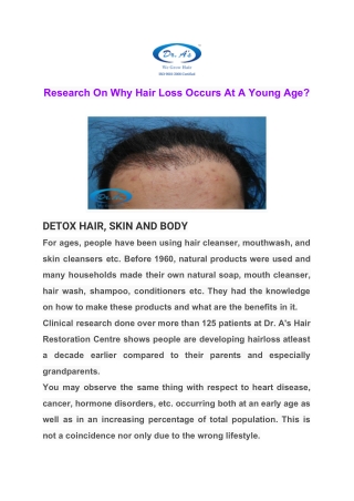 Research On Why Hair Loss Occurs At A Young Age?