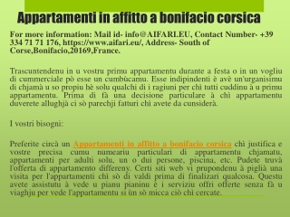 Appartamenti in affitto a bonifacio corsica