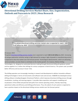 Directional Drilling Services Market Boosting The Growth, Trends, And Efficiencies Forecast 2025