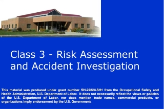 Class 3 - Risk Assessment and Accident Investigation