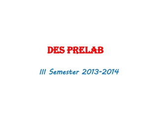 DES PRELAB