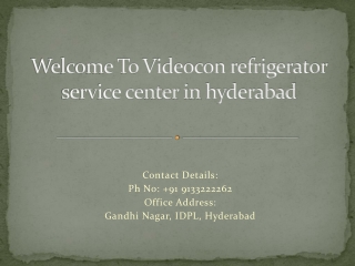 Videocon Refrigerator service center in Hyderabad