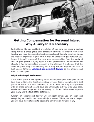 Getting Compensation for Personal Injury: Why A Lawyer Is Necessary