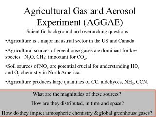 Agricultural Gas and Aerosol Experiment (AGGAE)