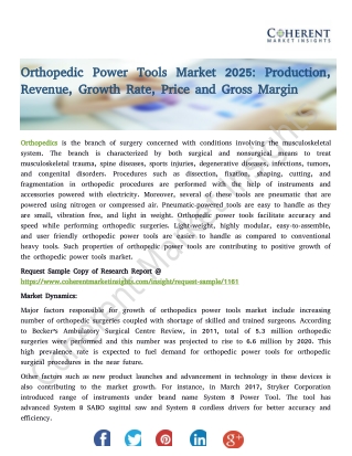 Orthopedic Power Tools Market 2025: Production, Revenue, Growth Rate, Price and Gross Margin