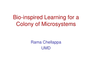 Bio-inspired Learning for a Colony of Microsystems