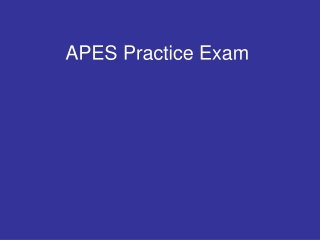 APES Practice Exam