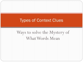 Types of Context Clues