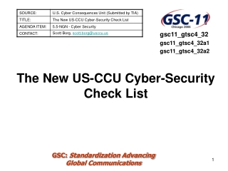 The New US-CCU Cyber-Security Check List