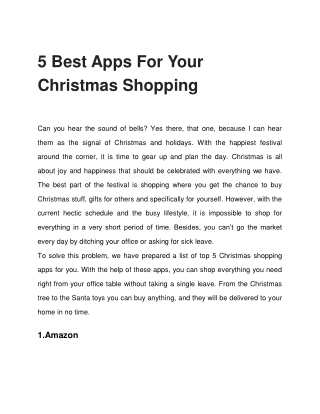 5 Best Apps For Your Christmas Shopping