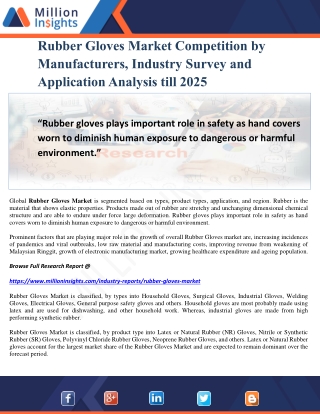 Rubber Gloves Market Competition by Manufacturers, Industry Survey and Application Analysis till 2025