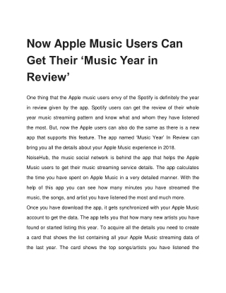 Now Apple Music Users Can Get Their ‘ Music Year In Review’