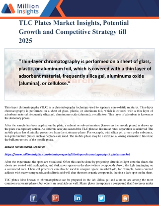 TLC Plates Market Insights, Potential Growth and Competitive Strategy till 2025