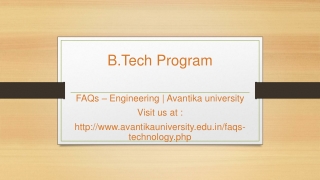 B.tech Program | Avantika University | Top Learning Center in Madhya Pradesh