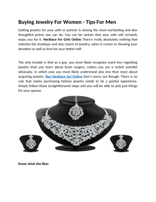 Buy Necklace Set Online