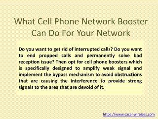 What cell phone network booster can do for your network