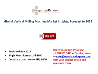 2019 Global Vertical Milling Machine Market Industry Report - History, Present and Future