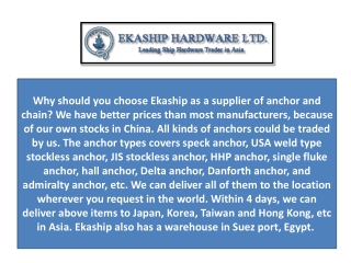 Ekaship Hardware | Anchoring Equipment Anchor