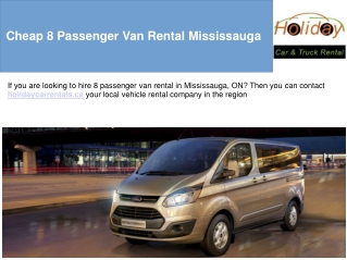 Cheap 8 Passenger Van Rental Mississauga