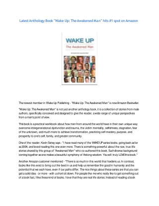 Latest Anthology Book "Wake Up: The Awakened Man" hits #1 spot on Amazon