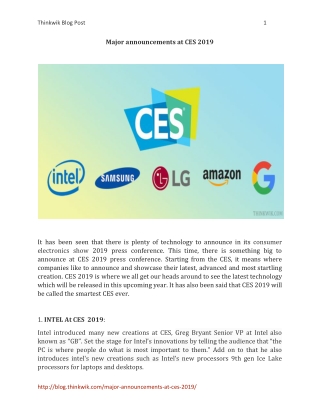 CES 2019: Major announcements done by Google, Samsung, Amazon, and LG