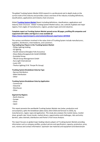 Trunking System Market Industry Analysis on Top Key Players, Revenue Growth and Business Development Forecast 2025