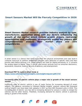 Smart Sensors Market Will Be Fiercely Competitive in 2026