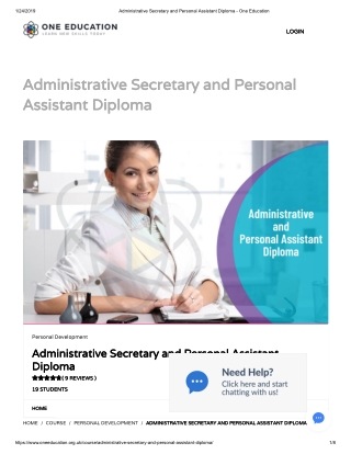 Administrative Secretary and Personal Assistant Diploma - One Education