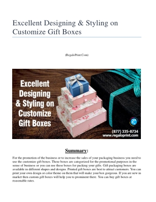 Excellent Designing & Styling on Customize Gift Boxes
