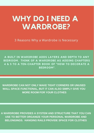 3 Reasons Why a Wardrobe is Necessary