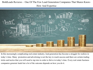 BoldLeads Reviews – One Of The Few Lead Generation Companies That Shares Know-How And Expertise