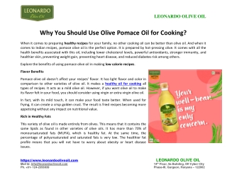 Why You Should Use Olive Pomace Oil for Cooking