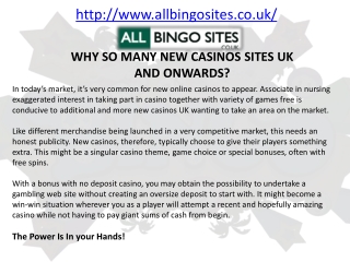 WHY SO MANY NEW CASINOS SITES UK AND ONWARDS?