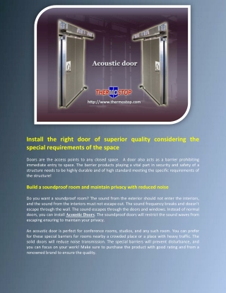 Acoustic Doors