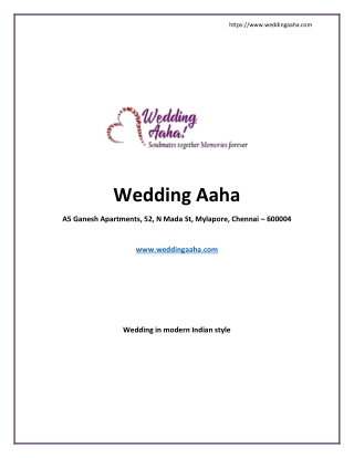 Wedding in modern Indian style and Indian wedding trends - www.weddingaaha.com