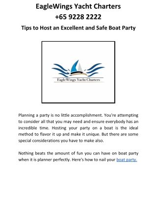 Tips to Host an Excellent and Safe Boat Party